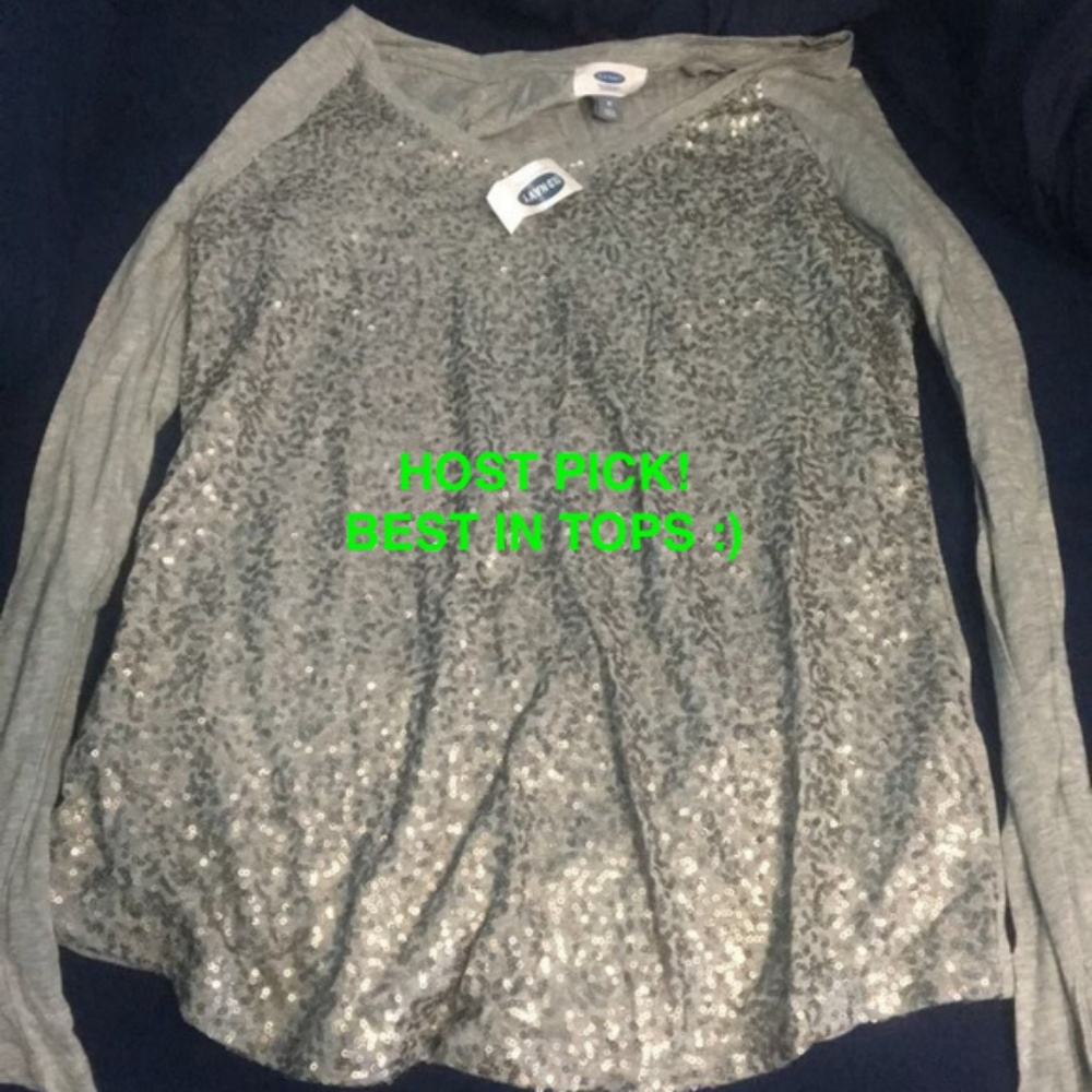NWT Old Navy Sparkly Long Sleeve Top size M